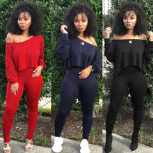 Load image into Gallery viewer, Women Sets Women Red Black Yellow 2 pcs Sweatsuit Cotton Summer Pullover Suits Women outfit Two Piece Tracksuits