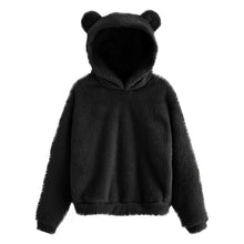 Load image into Gallery viewer, Womail Women Sweatshirts Lovely With Bears Ear Solid Hoodie Pullovers Warm Faux Fur Fluffy Sweatshirt Cute Casual Long Sleeve827