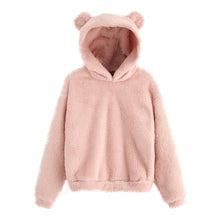 Load image into Gallery viewer, Womail Women Sweatshirts Lovely With Bears Ear Solid Hoodie Pullovers Warm Faux Fur Fluffy Sweatshirt Cute Casual Long Sleeve827