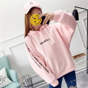 Bigsweety Women Autumn Thick Loose Sweatshirt Harajuku Letters Printed Casual Hooded Hoodies Pullover Female Thicken Coat New