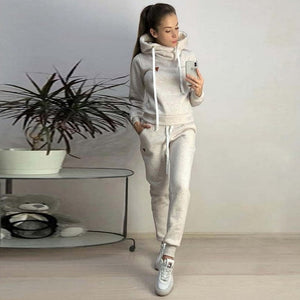 OEAK 2019 New Autumn Winter Women Sets Tracksuit Female Long Sleeve Pullover Jackets Pants Two Piece Set Warm Outfits Suit