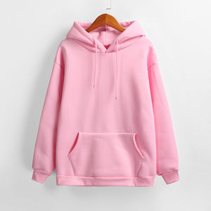 Harajuku Autumn Hoodies For Girls Solid Color Hooded Tops Women's Sweatshirt Long-sleeved 2019 Winter Female Casual Tracksuit