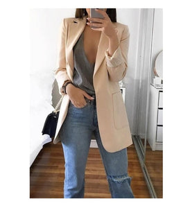 Trench Fashion Women Open Stitch Autumn Turn-Down Collar Blends Coats Pure Office Elegant Overcoat Cardigan 5XL Plus Size GV085