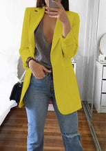 Load image into Gallery viewer, Trench Fashion Women Open Stitch Autumn Turn-Down Collar Blends Coats Pure Office Elegant Overcoat Cardigan 5XL Plus Size GV085