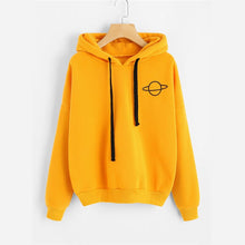 Load image into Gallery viewer, LASPERAL Women Hoodies Casual Kpop Planet Print Solid Loose Drawstring Sweatshirt Long Sleeve Hooded Autumn Female Pullover