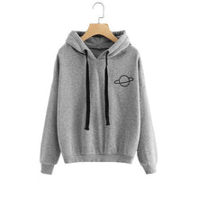 Load image into Gallery viewer, LASPERAL Women Hoodies Casual Kpop Planet Print Solid Loose Drawstring Sweatshirt Long Sleeve Hooded Autumn Female Pullover