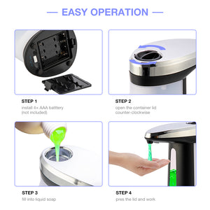 400Ml Fashion Automatic Liquid Soap Dispenser Smart Sensor Touchless ABS Electroplated Sanitizer Dispenser Soap Kitchen Bathroom