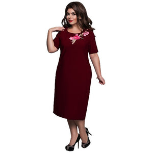 6XL Elegant Ladies Women Dress Fashion Sexy Party Plus Size Maxi Straight Dresses Casual Loose Large Sizes Slim Office Vestidos