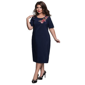 6XL Elegant Ladies Women Dress Fashion Sexy Party Plus Size Maxi Straight Dresses Casual Loose Large Sizes Slim Office Vestidos