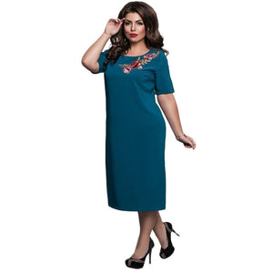 6XL Elegant Ladies Women Dress Fashion Sexy Party Plus Size Maxi Straight Dresses Casual Loose Large Sizes Slim Office Vestidos