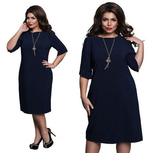 6XL Elegant Ladies Women Dress Fashion Sexy Party Plus Size Maxi Straight Dresses Casual Loose Large Sizes Slim Office Vestidos